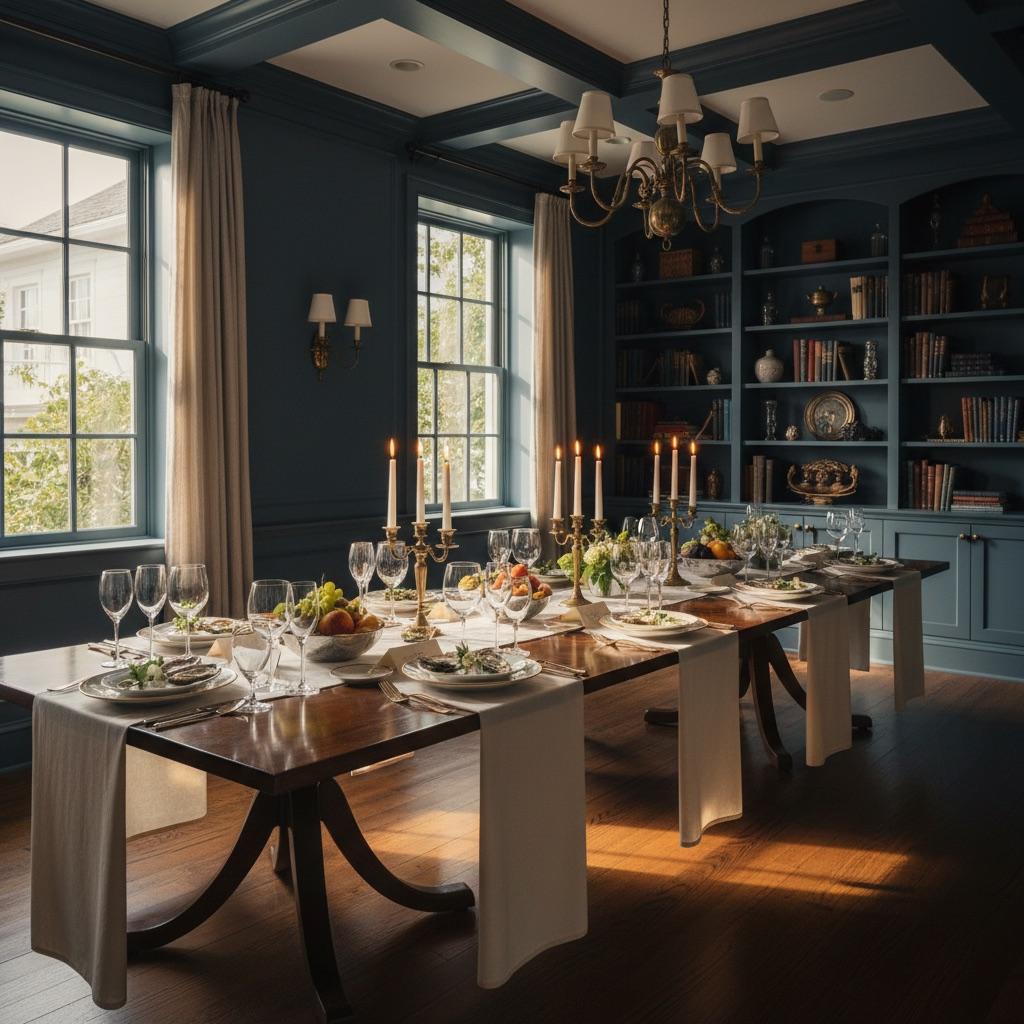 A private table prepared for a gathering