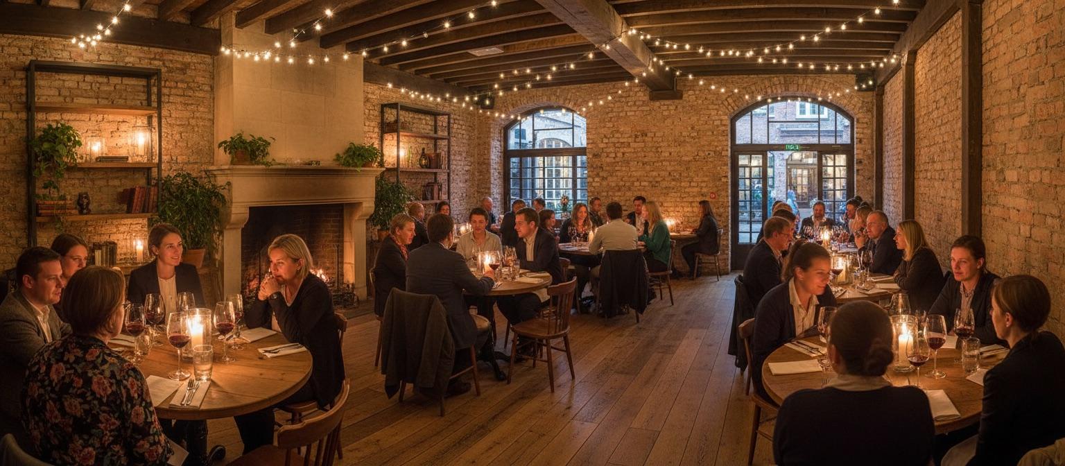 Guests enjoying the Marsh and Ember dining room