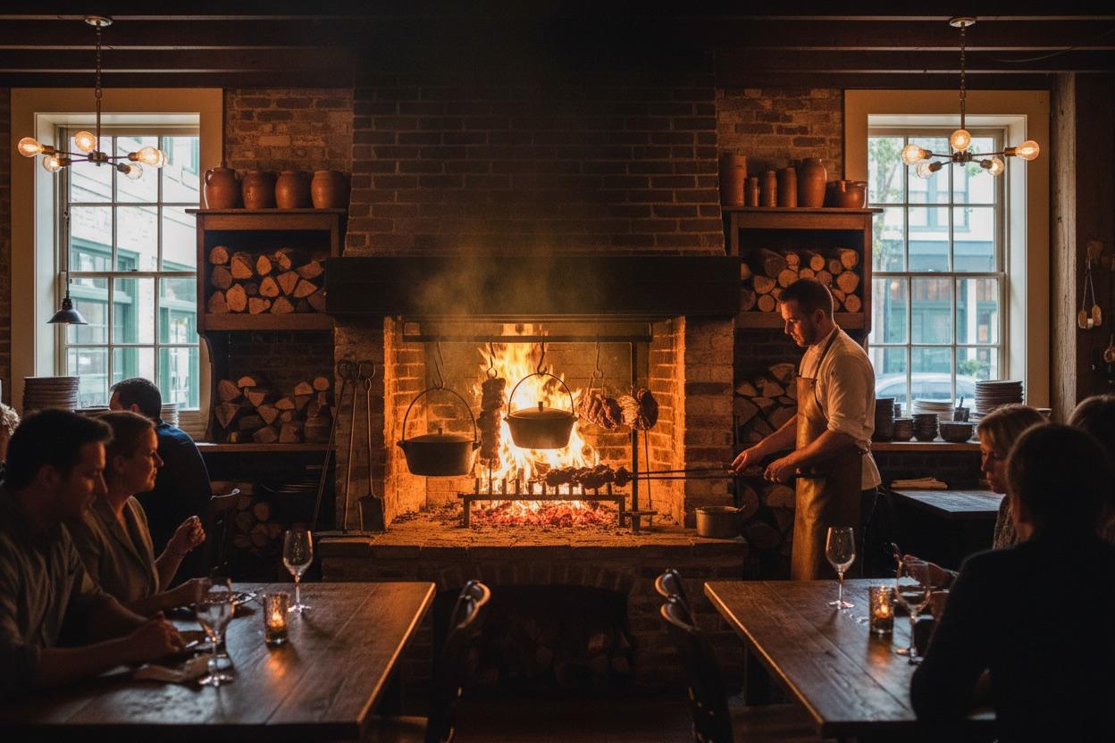 Dinner dishes served at Marsh and Ember